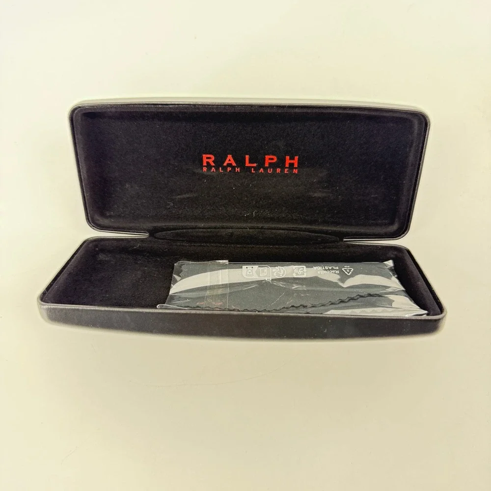 Ralph Ralph‎ Lauren Glasses Case Unisex OS Black Hard Shell with Cleaning Cloth